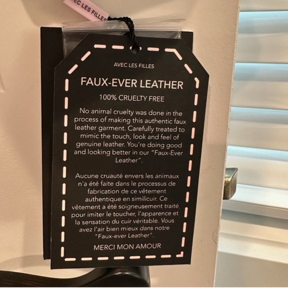 Avec Les Filles Faux Brown Leather Jacket - Picture 4 of 6